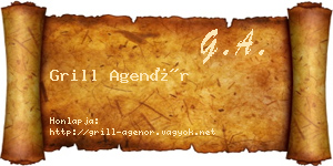 Grill Agenór névjegykártya